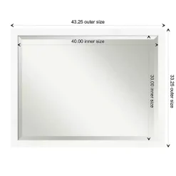 Kirklands Home Decorative Mirrors|Cabinet White Narrow Frame Beveled Mirror