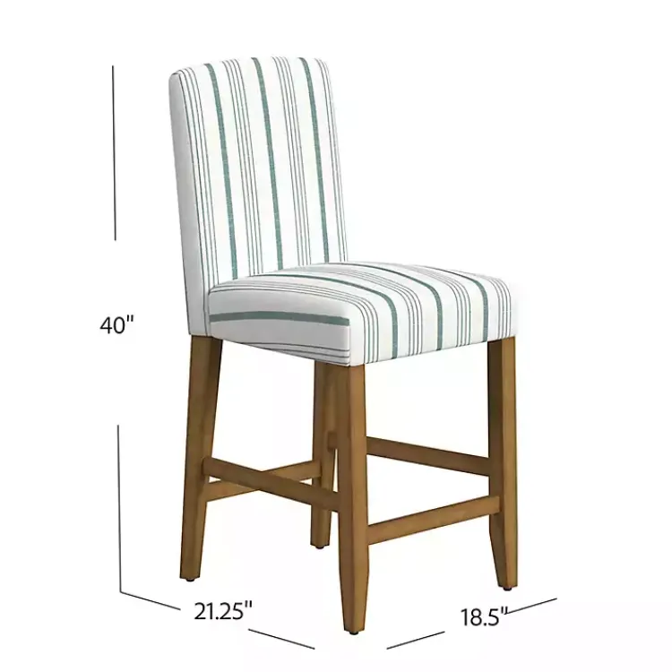 Kirklands Home Bar Stools & Counter Height Stools|Calypso Striped Upholstered Counter Stool