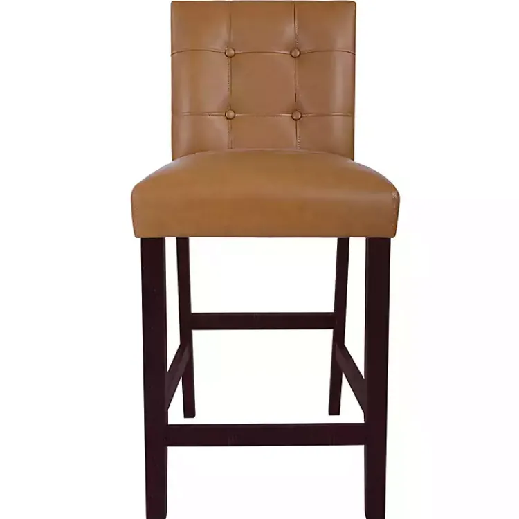Kirklands Home Bar Stools & Counter Height Stools|Camel Faux Leather Jeremy Counter Stools, Set of 2 Brown