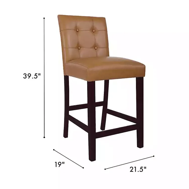 Kirklands Home Bar Stools & Counter Height Stools|Camel Faux Leather Jeremy Counter Stools, Set of 2 Brown