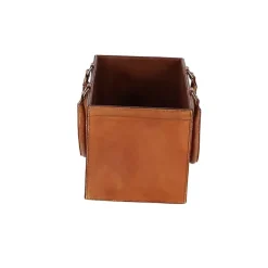 Sale Camel Rustic Leather Magazine Rack Basket Baskets & Boxes