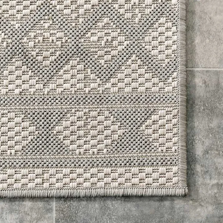 Kirklands Home Outdoor Rugs|Cammie Gray Moroccan Geometric Outdoor Rug, 5x8