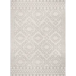 Kirklands Home Outdoor Rugs|Cammie Gray Moroccan Geometric Outdoor Rug, 8x10