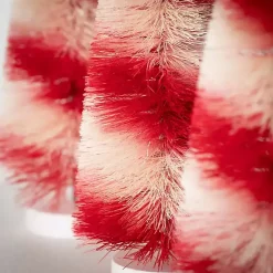 Sale Candy Cane Bottle Brush Christmas Trees, Set of 3 Christmas Decorations