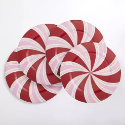 Kirklands Home Serving & Entertaining|Candy Cane Christmas Chargers, Set of 4