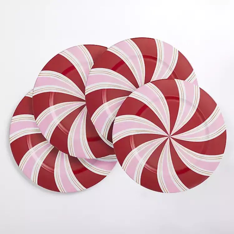Kirklands Home Serving & Entertaining|Candy Cane Christmas Chargers, Set of 4