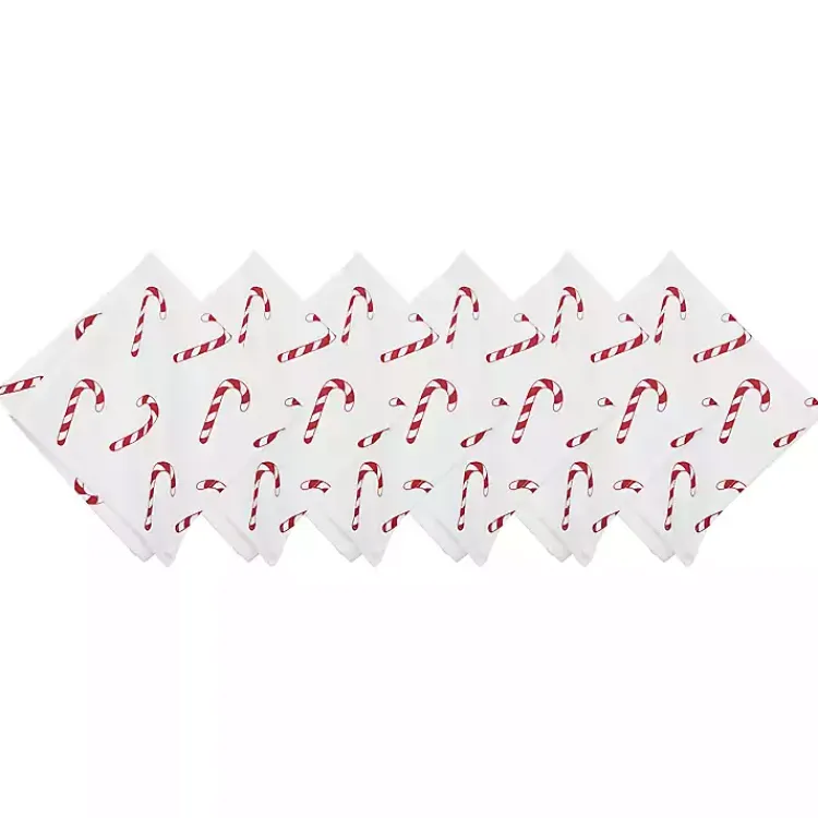 New Candy Cane Wishes Napkins, Set of 6 Christmas Dining & Entertaining
