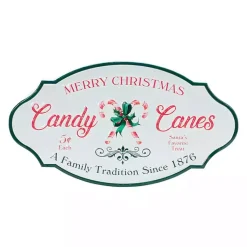 New Candy Canes Metal Wall Plaque Christmas Art & Wall Decor