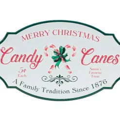 New Candy Canes Metal Wall Plaque Christmas Art & Wall Decor