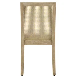 Kirklands Home Dining Chairs|Cane Back Upholstered Wood Dining Chairs, Set of 2 Tan