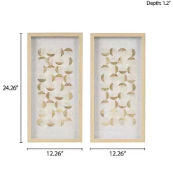 Kirklands Home Wall Plaques|Capiz Shells Emblem Framed Wall Plaques, Set of 2