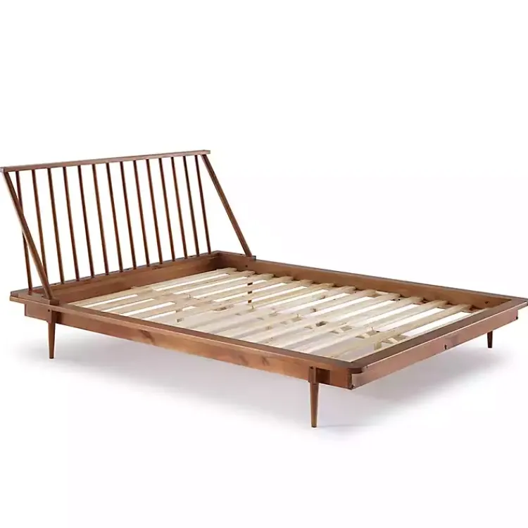 Kirklands Home Beds & Headboards|Caramel Mid-Century Modern Queen Bed Frame Brown