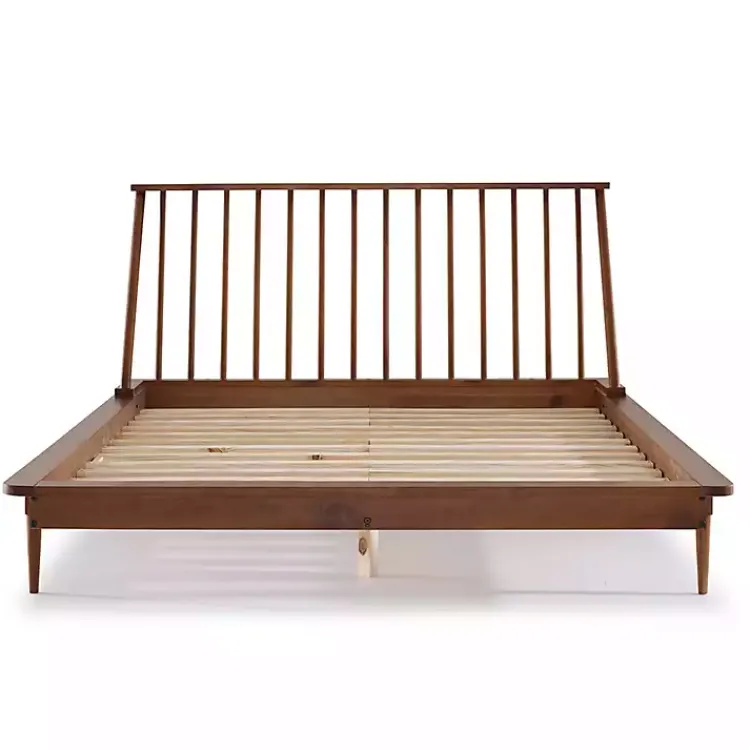 Kirklands Home Beds & Headboards|Caramel Mid-Century Modern Queen Bed Frame Brown