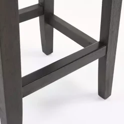 Kirklands Home Bar Stools & Counter Height Stools|Caramel Wood and Faux Leather Backless Stool Brown