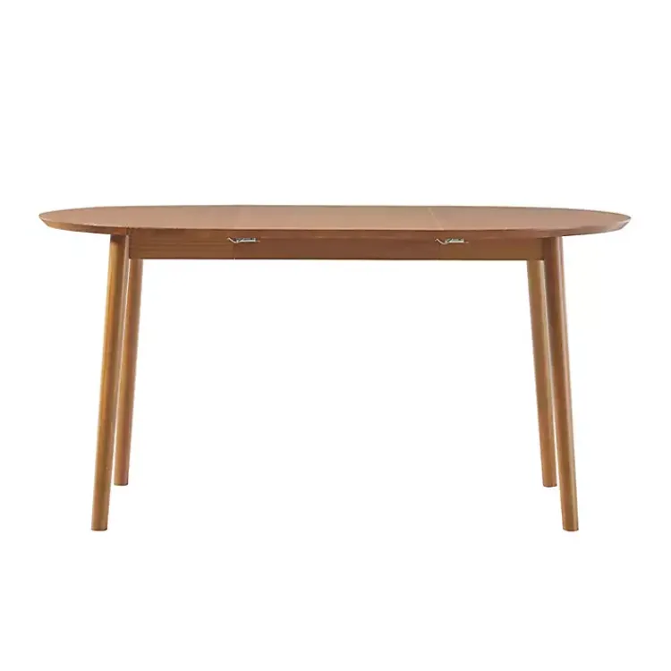 Kirklands Home Dining Tables|Caramel Wood Oval Dining Table with Leaf Tan