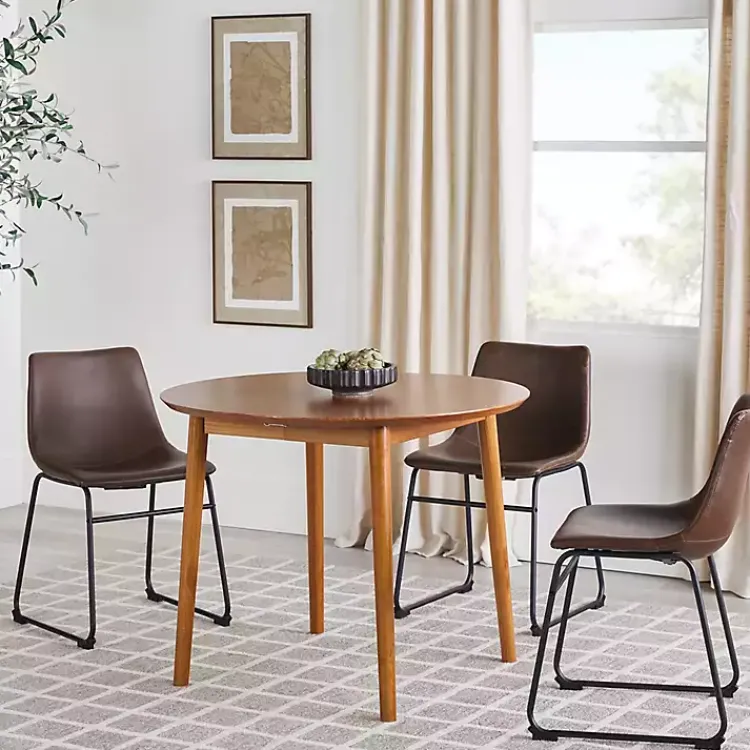 Kirklands Home Dining Tables|Caramel Wood Oval Dining Table with Leaf Tan