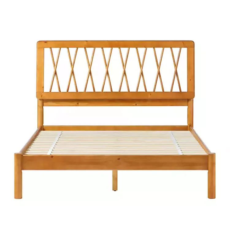 Kirklands Home Beds & Headboards|Caramel Wood Spindle Headboard Full Bed Brown