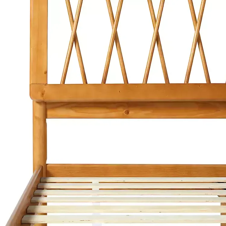 Kirklands Home Beds & Headboards|Caramel Wood Spindle Headboard Full Bed Brown