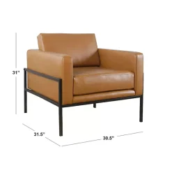 Kirklands Home Accent Chairs|Carmel Vegan Leather Club Accent Chair Brown