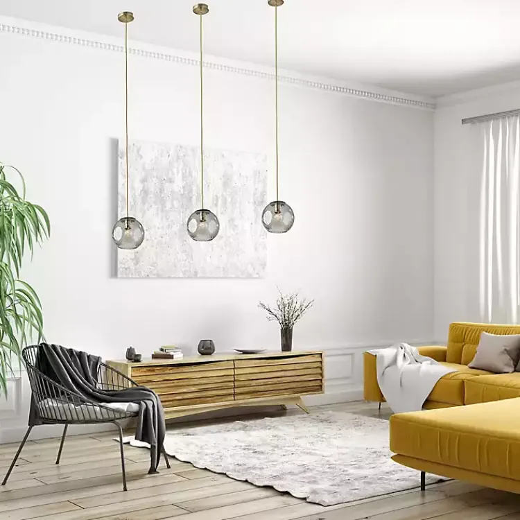 Kirklands Home Chandeliers & Pendant Lighting|Carmen Smoked Swirled Glass Pendant Light Gray