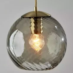 Kirklands Home Chandeliers & Pendant Lighting|Carmen Smoked Swirled Glass Pendant Light Gray
