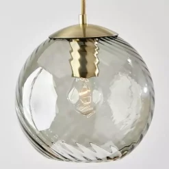 Kirklands Home Chandeliers & Pendant Lighting|Carmen Smoked Swirled Glass Pendant Light Gray