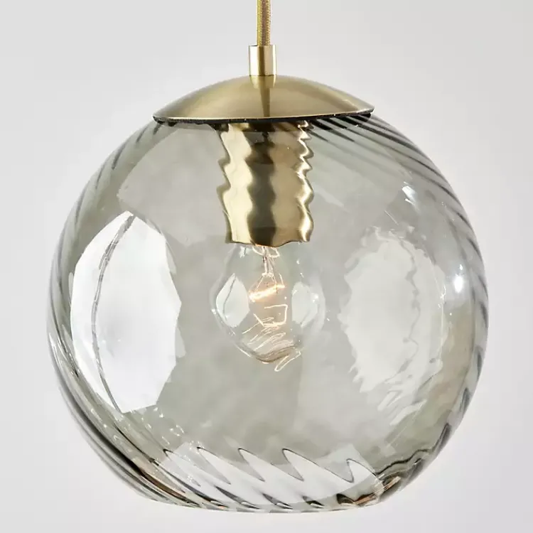 Kirklands Home Chandeliers & Pendant Lighting|Carmen Smoked Swirled Glass Pendant Light Gray