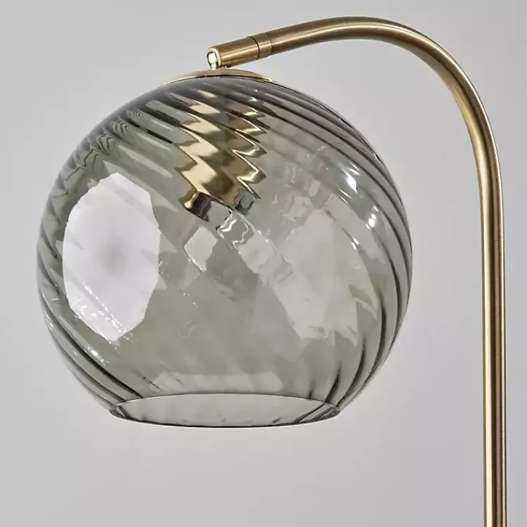 Kirklands Home Floor Lamps|Carmen Smoked Swirled Glass Floor Lamp Gray