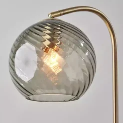 Kirklands Home Floor Lamps|Carmen Smoked Swirled Glass Floor Lamp Gray