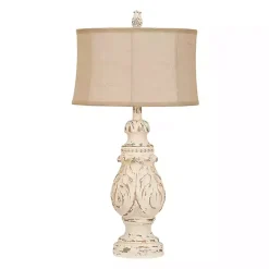 Kirklands Home Table Lamps|Caroline Distressed Cream Table Lamp Tan