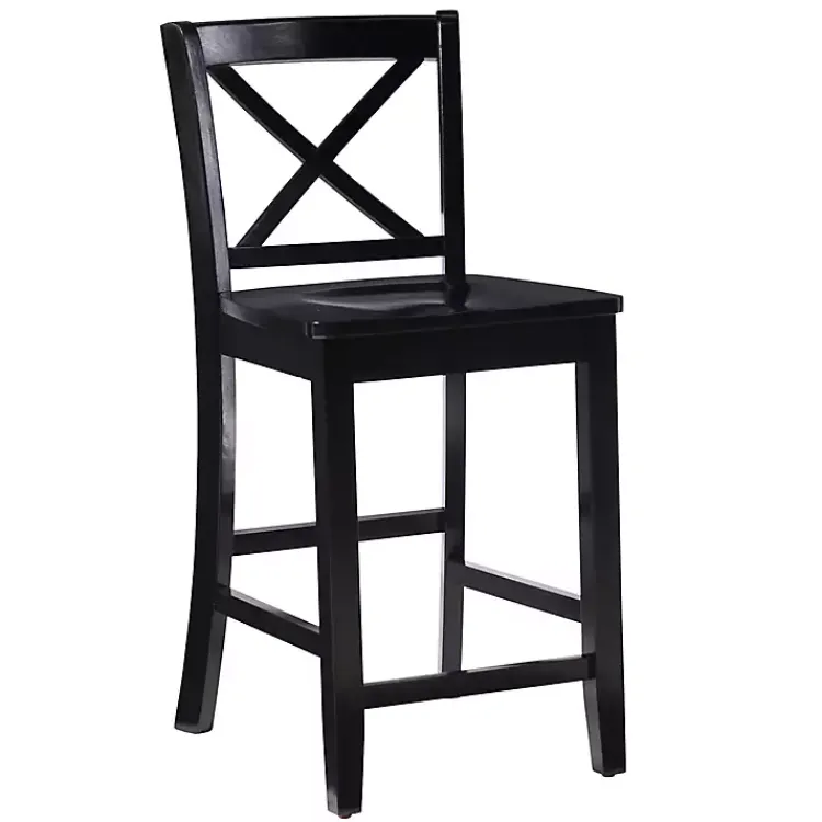 Kirklands Home Bar Stools & Counter Height Stools|Carter X-Back Counter Stool Black