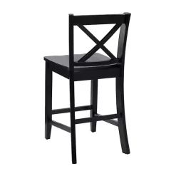 Kirklands Home Bar Stools & Counter Height Stools|Carter X-Back Counter Stool Black