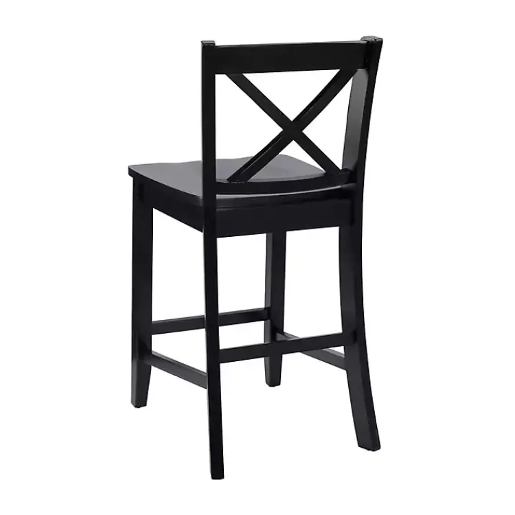 Kirklands Home Bar Stools & Counter Height Stools|Carter X-Back Counter Stool Black