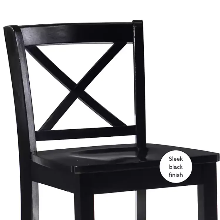 Kirklands Home Bar Stools & Counter Height Stools|Carter X-Back Counter Stool Black