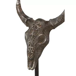 Discount Carved Iron Bullhead Statues, Set of 3 Statues & Figurines