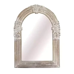 Kirklands Home Decorative Mirrors|Carved Wood Scroll Arch Wall Mirror