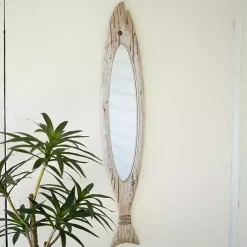 Kirklands Home Decorative Mirrors|Carved Wooden Fish Wall Mirror