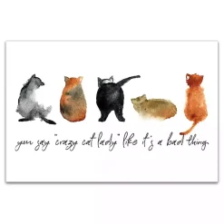 Kirklands Home Wall Quotes & Signs|Cat Lady Canvas Art Print, 18x12 in.