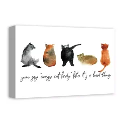 Kirklands Home Wall Quotes & Signs|Cat Lady Canvas Art Print, 18x12 in.