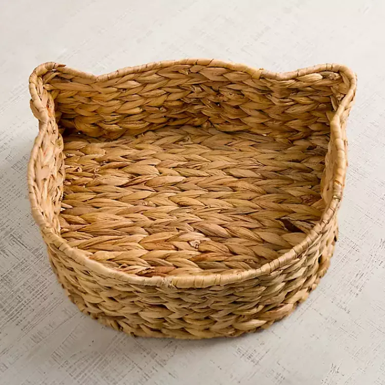 Discount Cat Shaped Natural Hyacinth Basket Baskets & Boxes