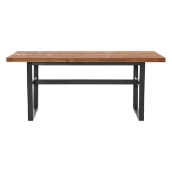 Kirklands Home Dining Tables|Cedar Wood and Black Metal Dining Table Brown