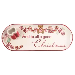 Outlet Ceramic Santa Boots Christmas Serving Tray Christmas Dining & Entertaining