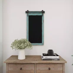 Hot Cerulean Distressed Blackboard Wall Plaque Memo & Chalkboards