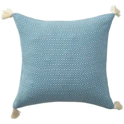 Outlet Cerulean Chevron Organic Cotton Throw Pillow Pillows