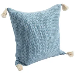 Outlet Cerulean Chevron Organic Cotton Throw Pillow Pillows
