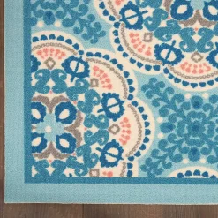 Kirklands Home Outdoor Rugs|Cerulean Medallion Outdoor Area Rug, 5x7