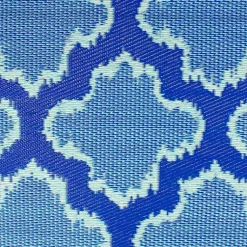 Kirklands Home Outdoor Rugs|Cerulean Quatrefoil Outdoor Area Rug, 4x6