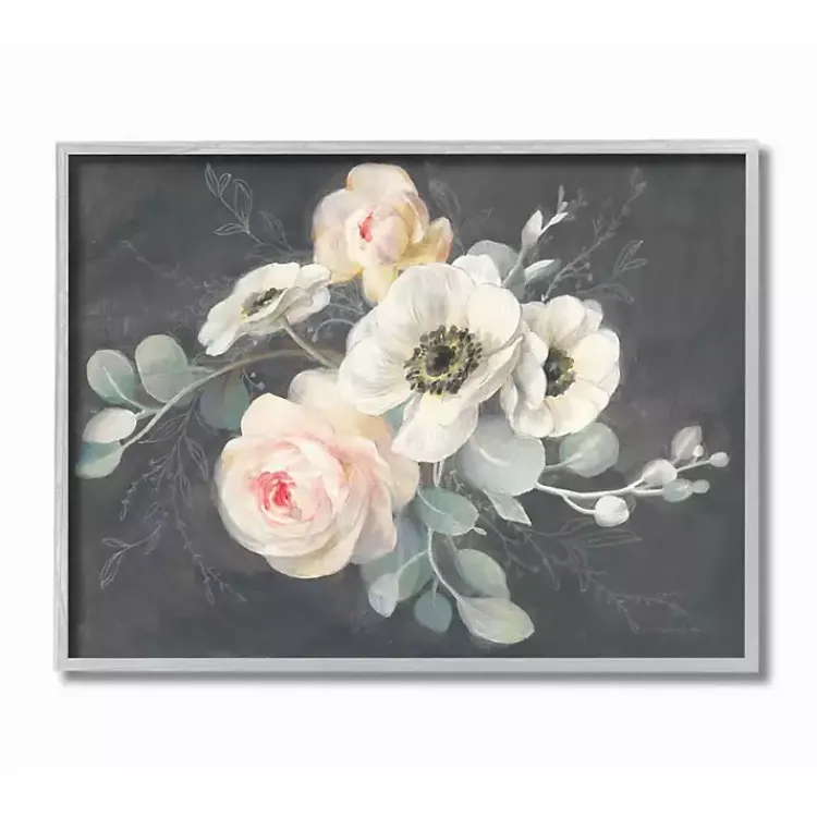 Kirklands Home Framed Art|Chalk Flowers Framed Giclee Canvas Art Print