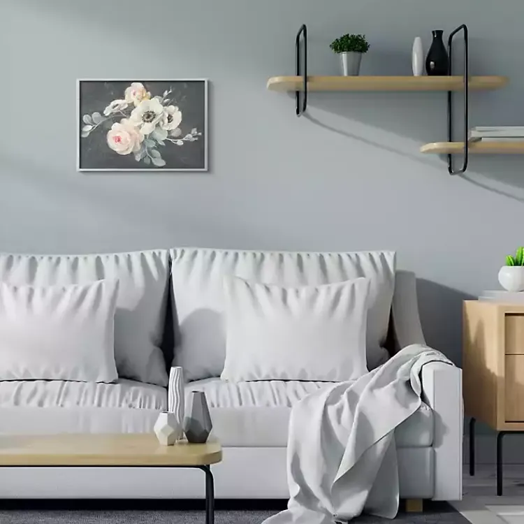 Kirklands Home Framed Art|Chalk Flowers Framed Giclee Canvas Art Print