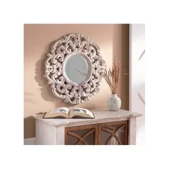 Kirklands Home Decorative Mirrors|Champagne Abstract Wood Mirror